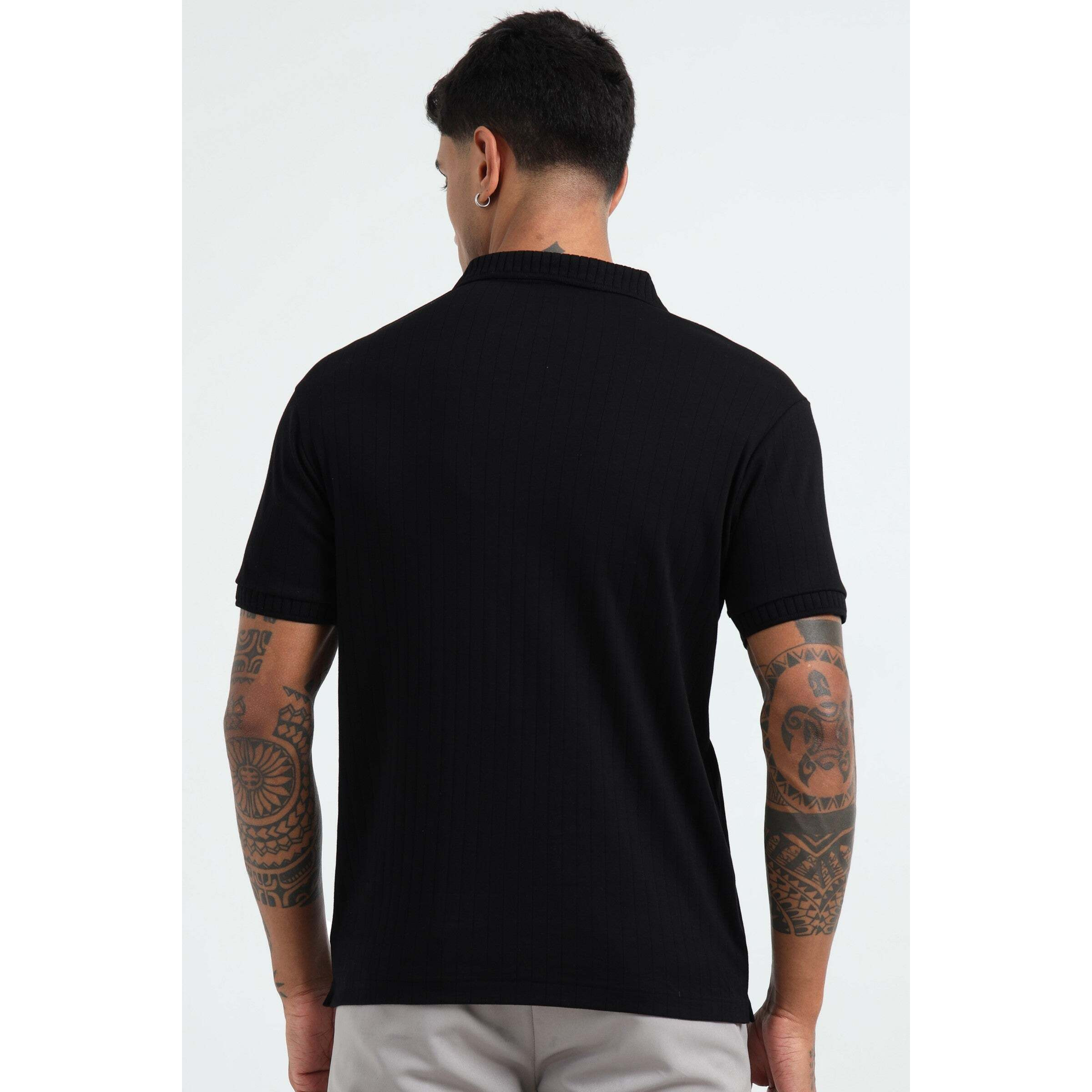 J Collar Exclusive Knitted Polo Shirt for Men