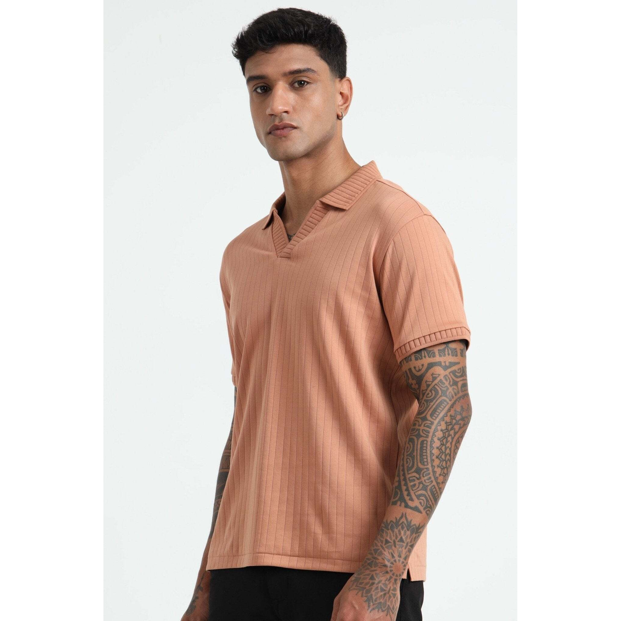J Collar Exclusive Knitted Polo Shirt for Men