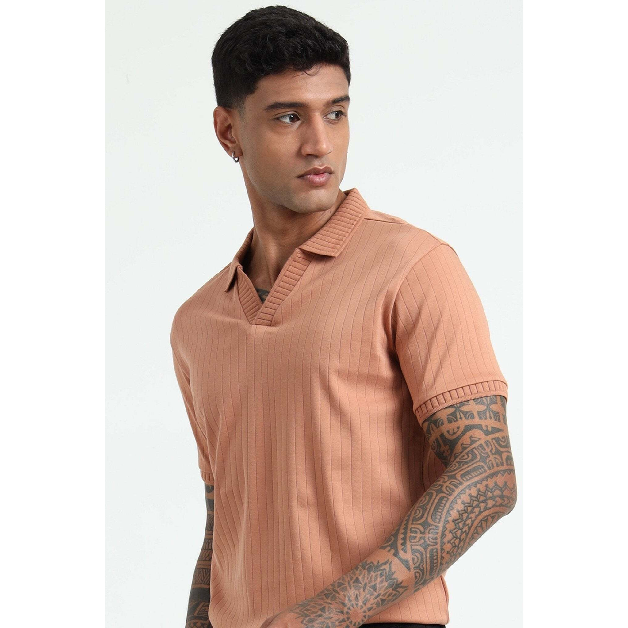 J Collar Exclusive Knitted Polo Shirt for Men