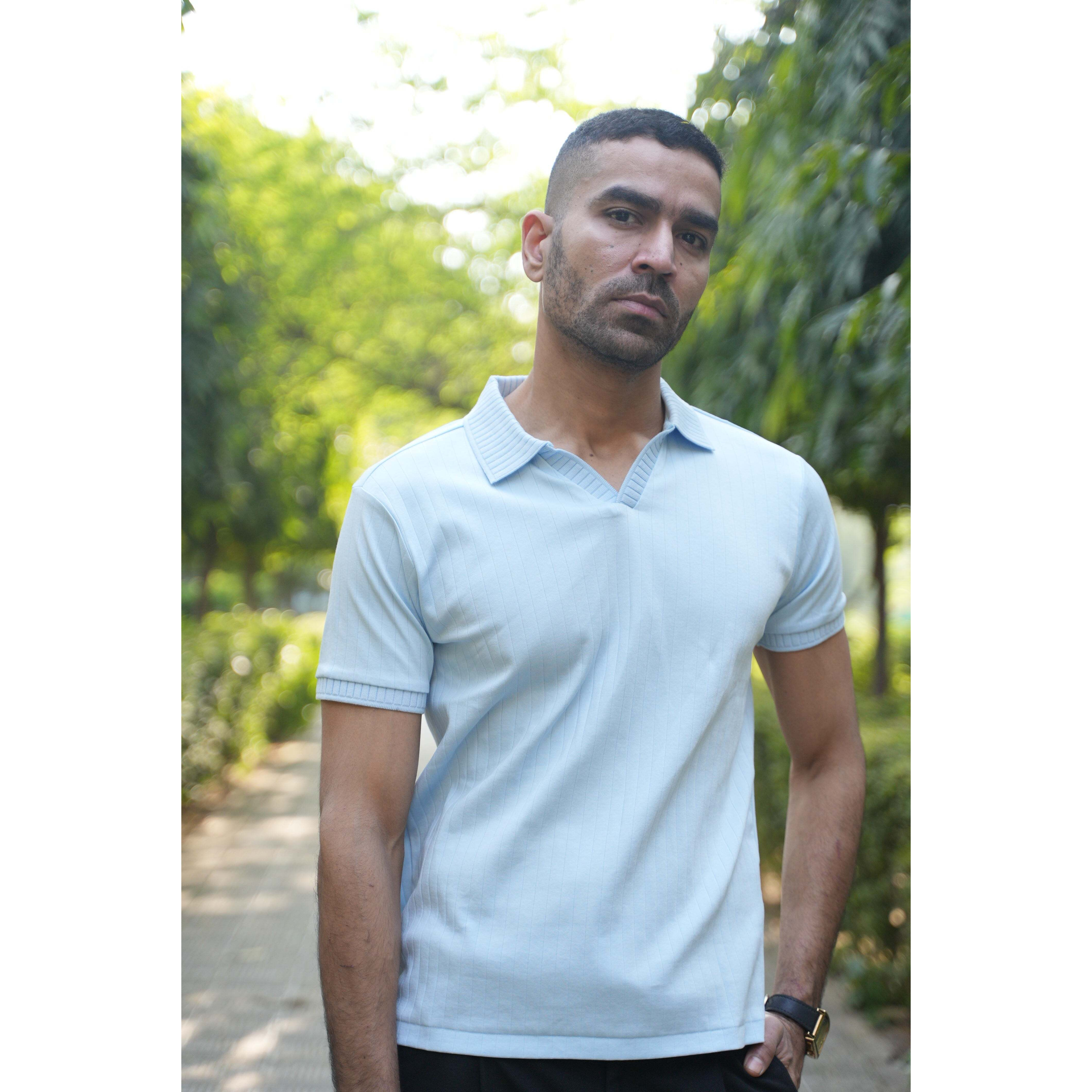 J Collar Exclusive Knitted Polo Shirt for Men