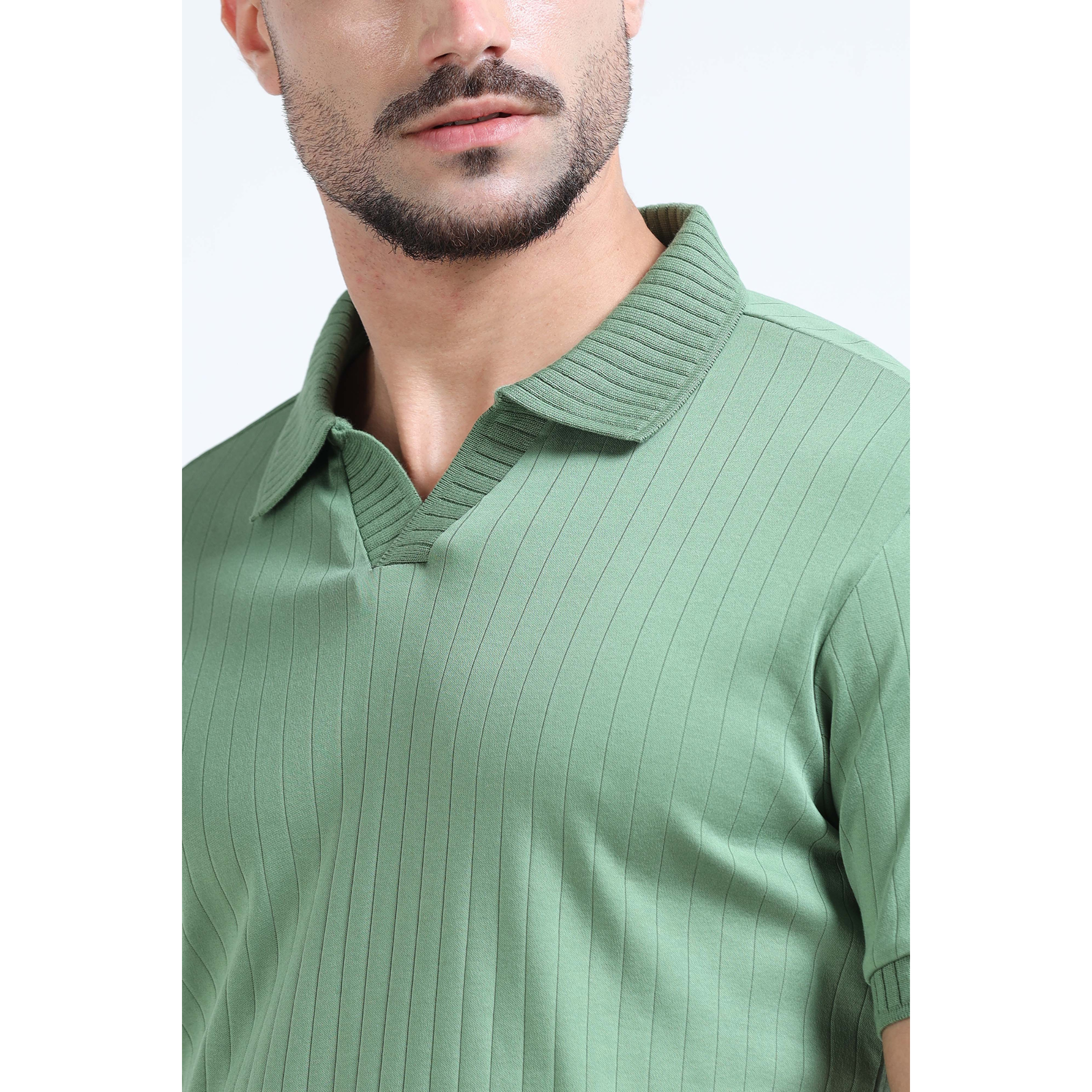 J Collar Exclusive Knitted Polo Shirt for Men