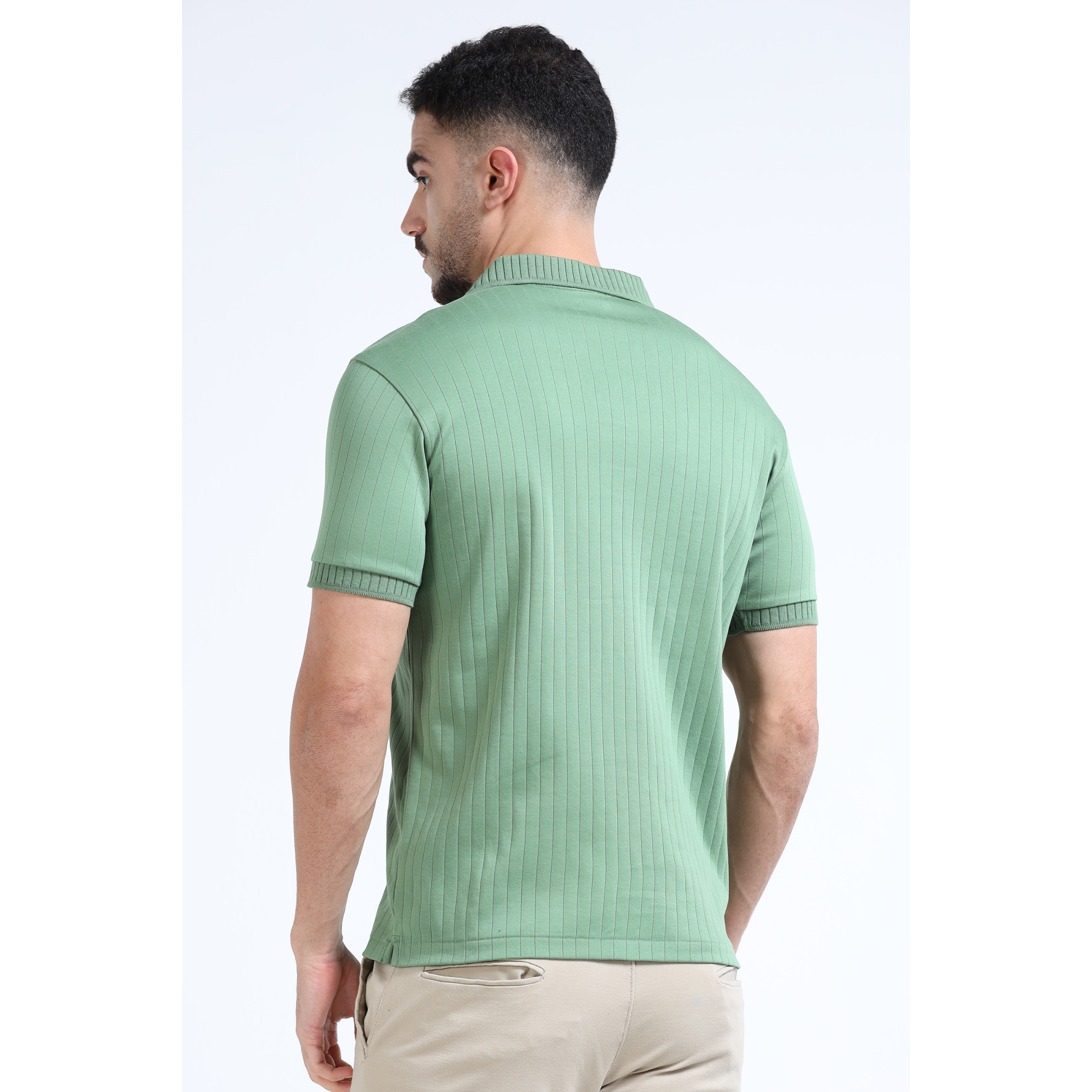 J Collar Exclusive Knitted Polo Shirt for Men