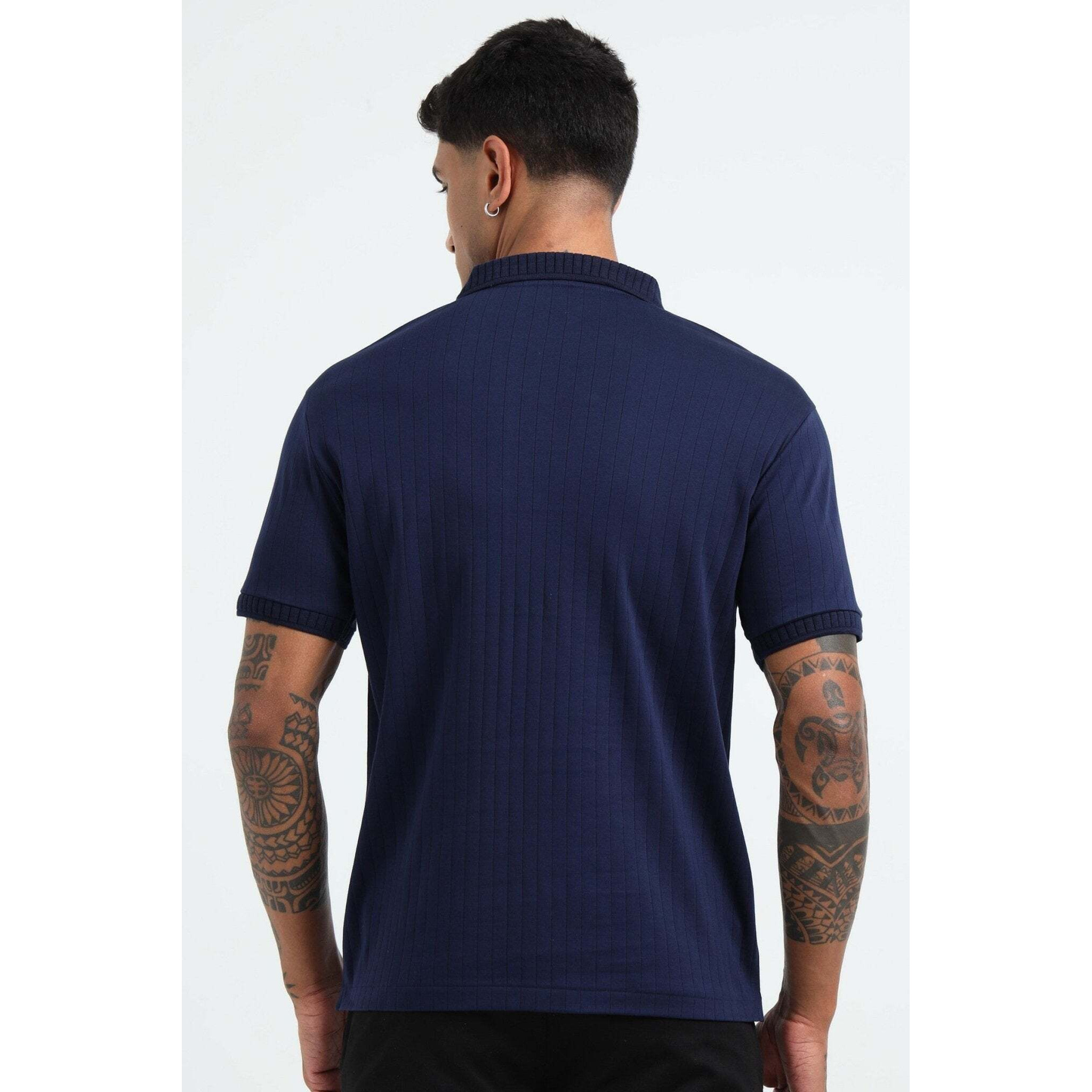 J Collar Exclusive Knitted Polo Shirt for Men