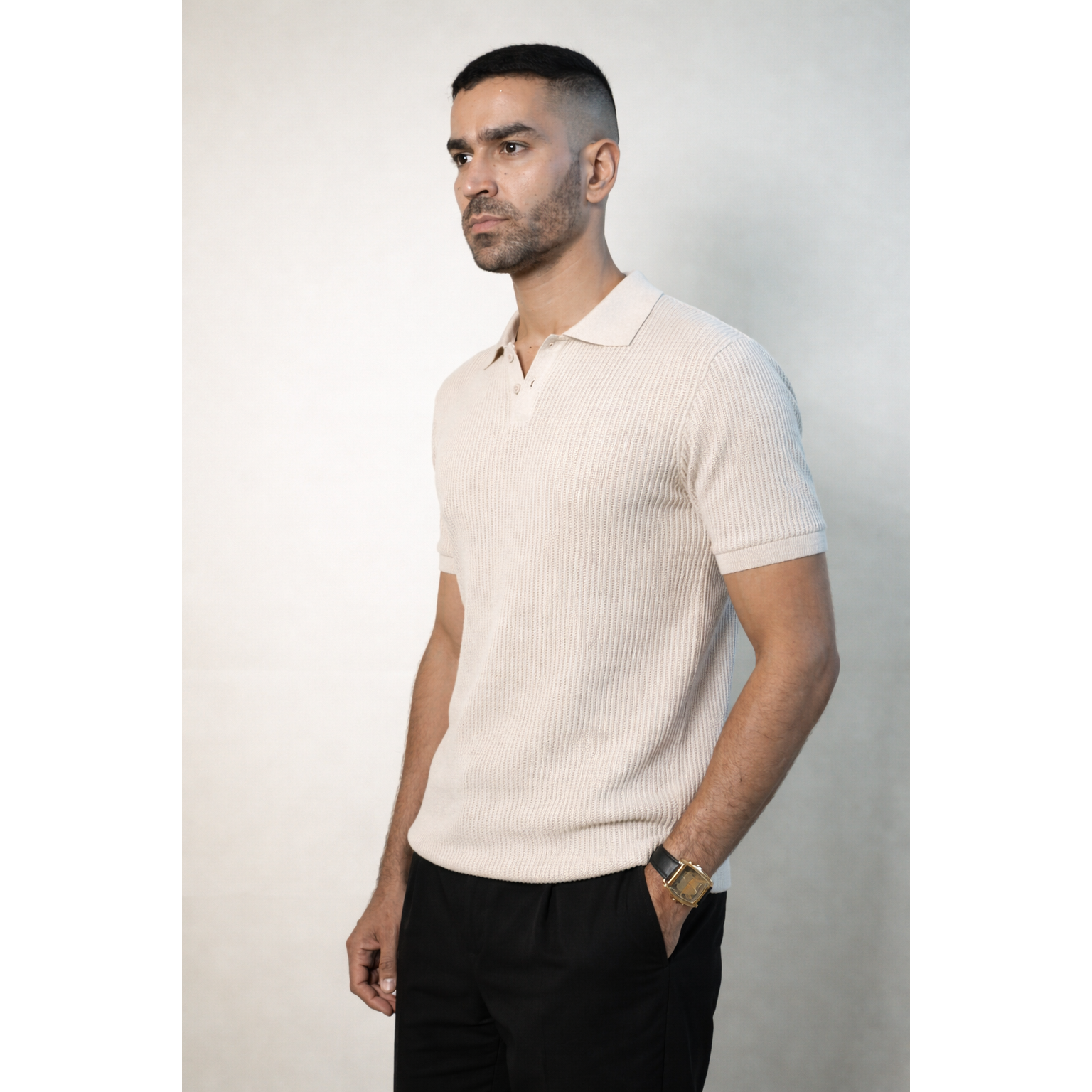J Collar AeroLinear Flat Knit Polo