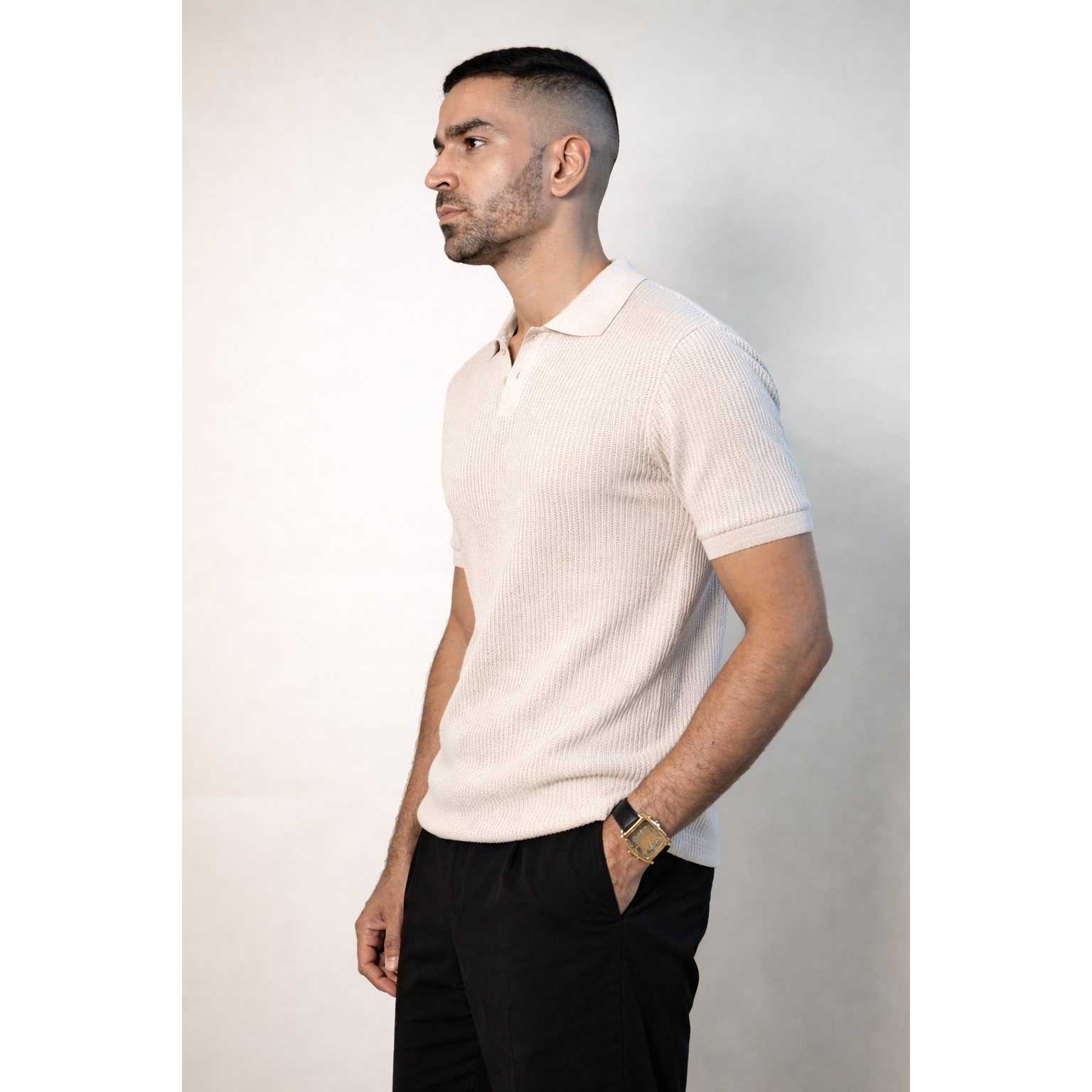 J Collar AeroLinear Flat Knit Polo
