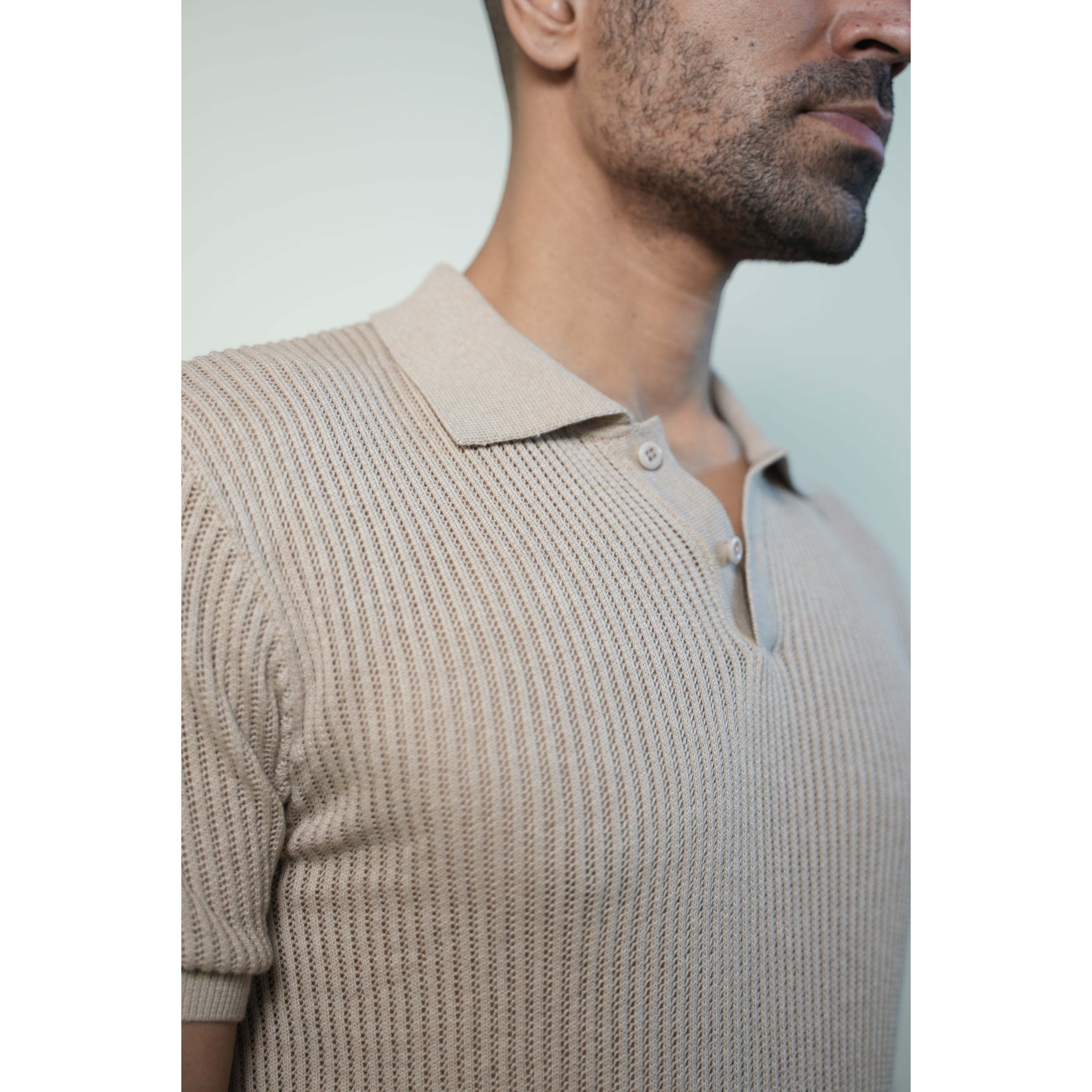 J Collar AeroLinear Flat Knit Polo