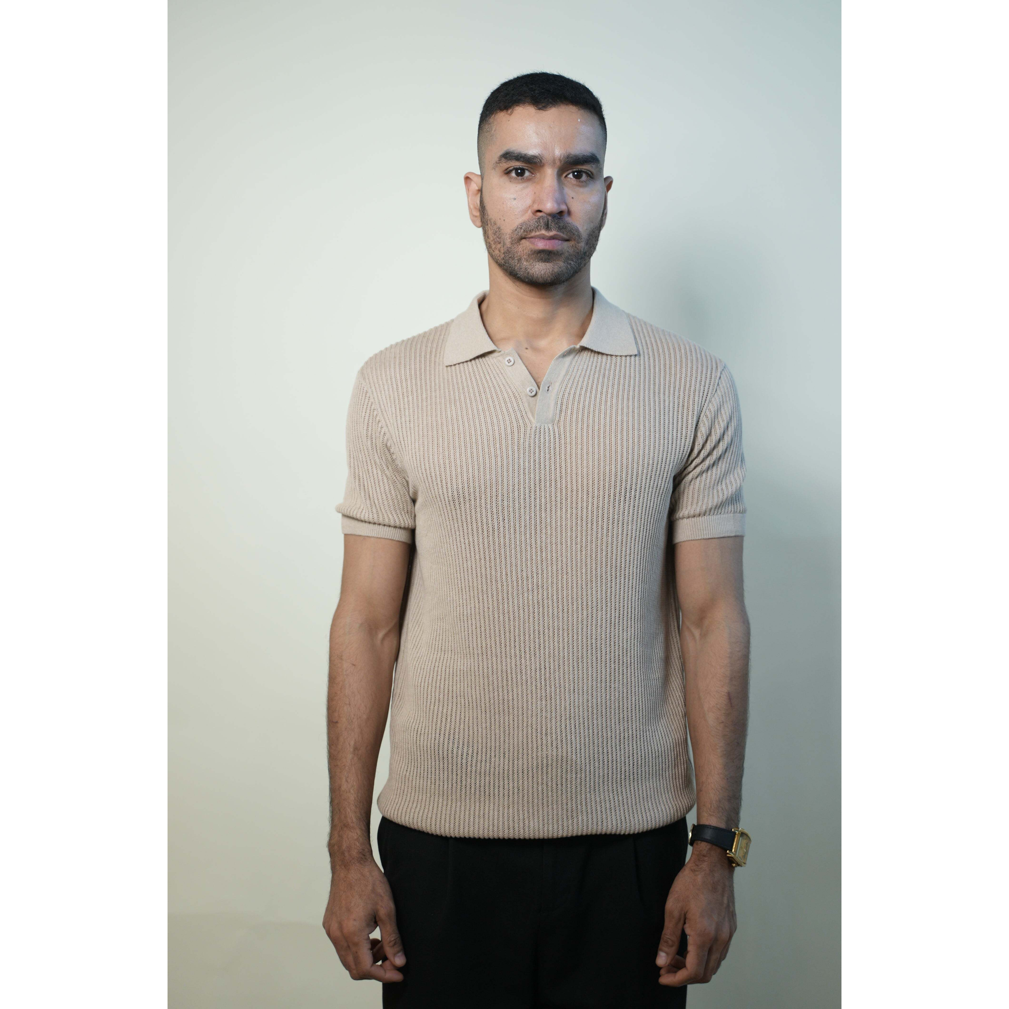 J Collar AeroLinear Flat Knit Polo