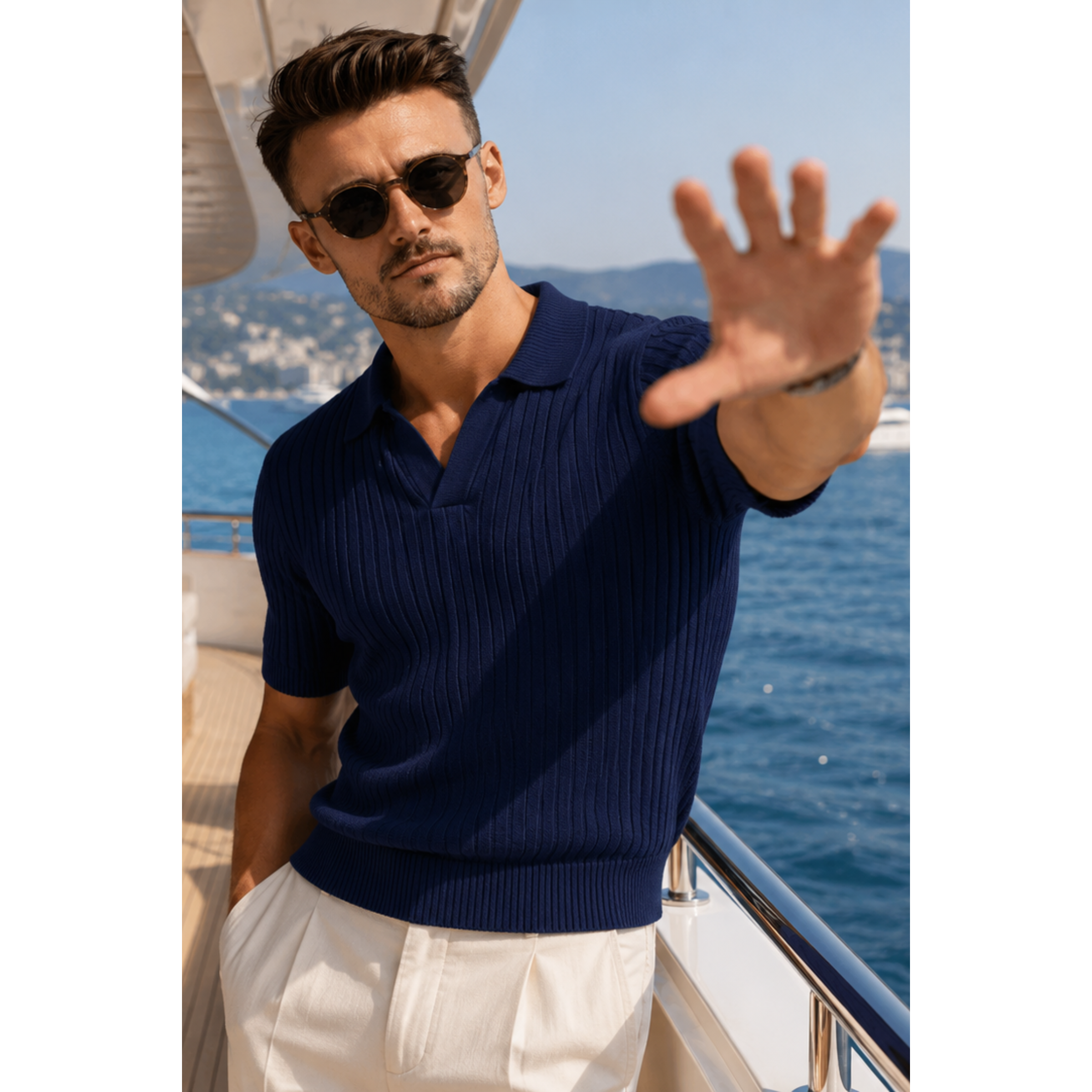 J Collar Knit Polo Lineaknit