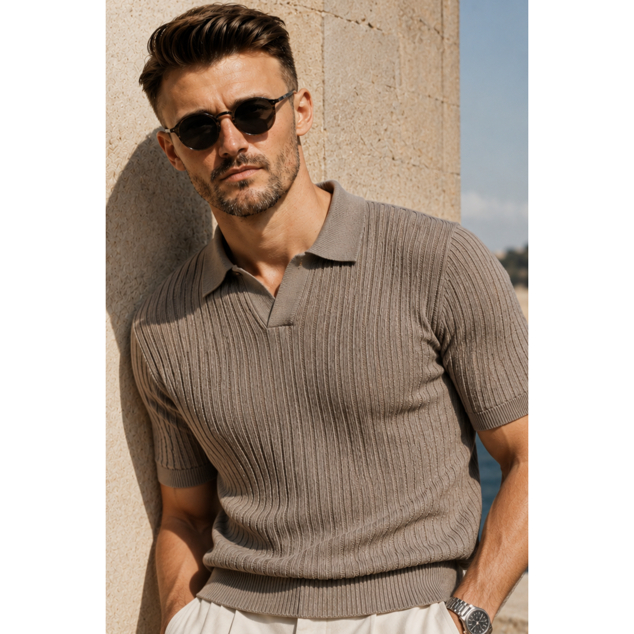 J Collar Knit Polo Lineaknit