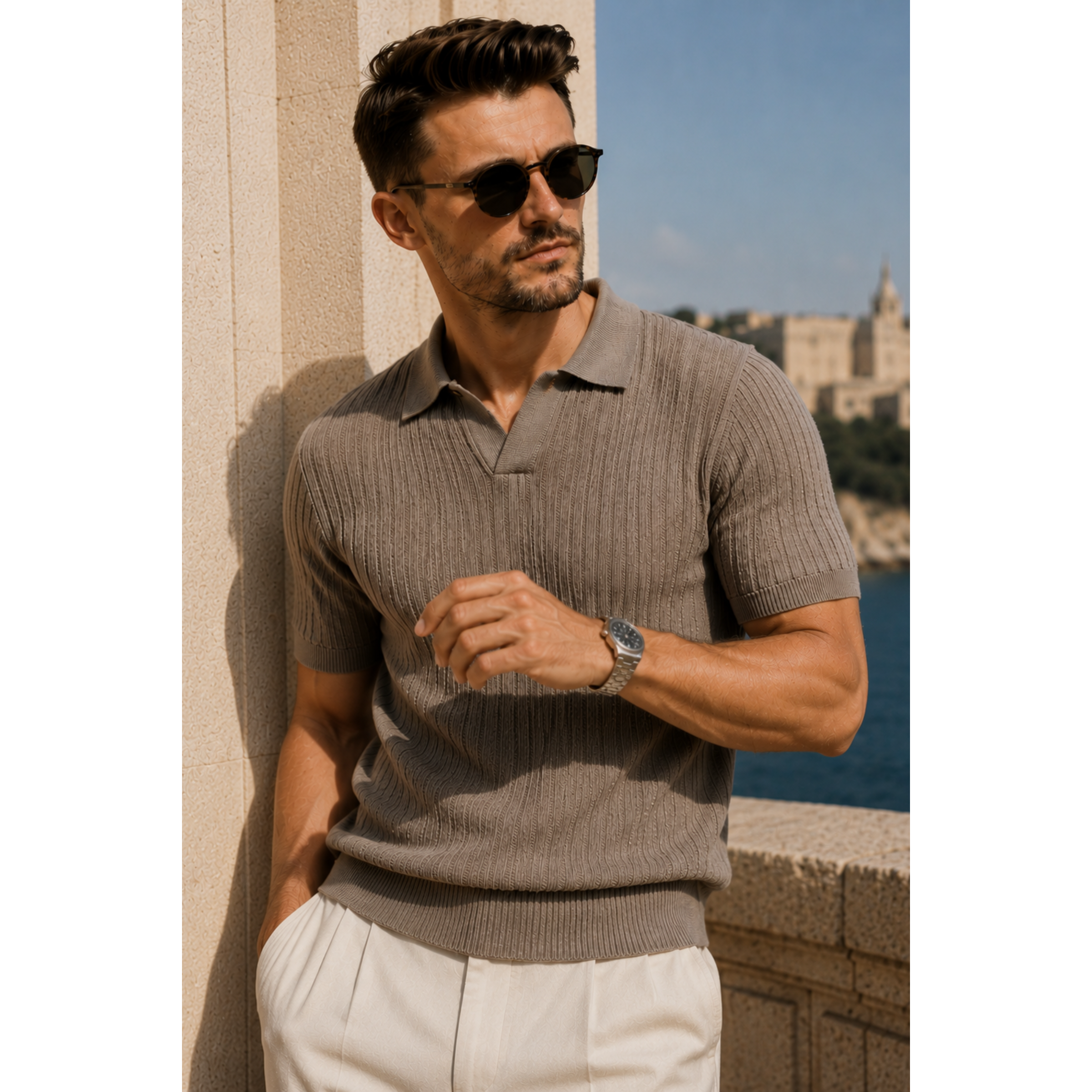 J Collar Knit Polo Lineaknit