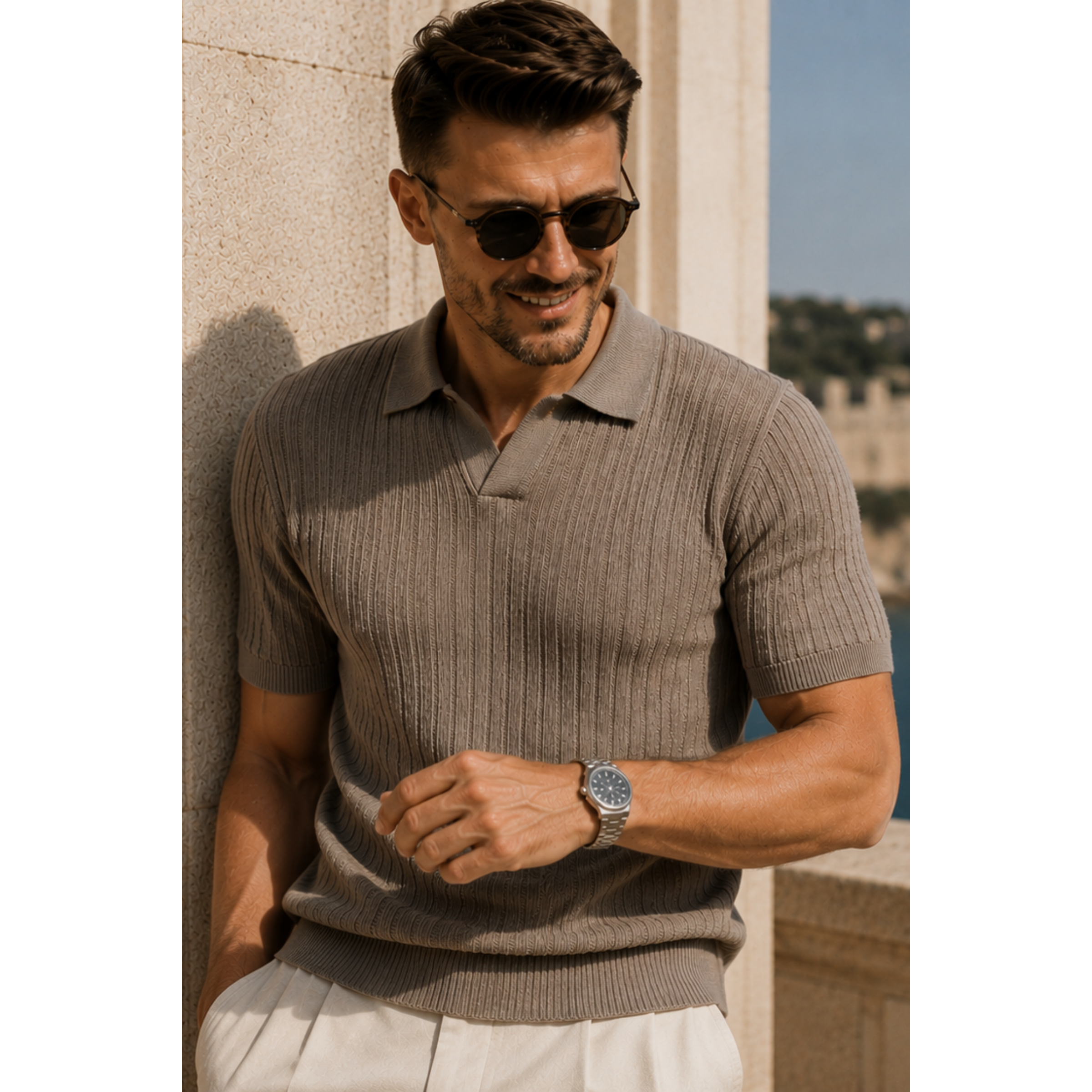 J Collar Knit Polo Lineaknit