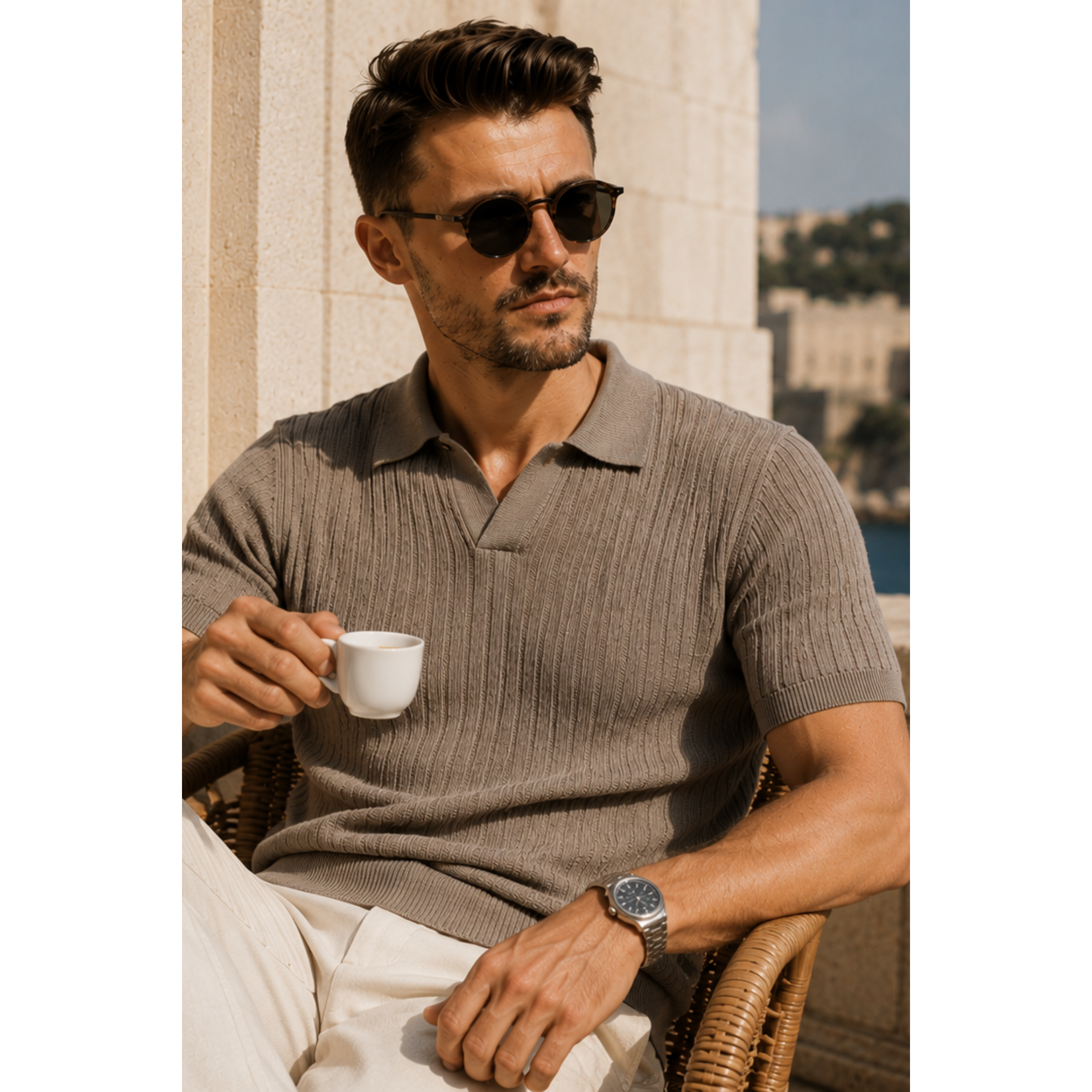 J Collar Knit Polo Lineaknit