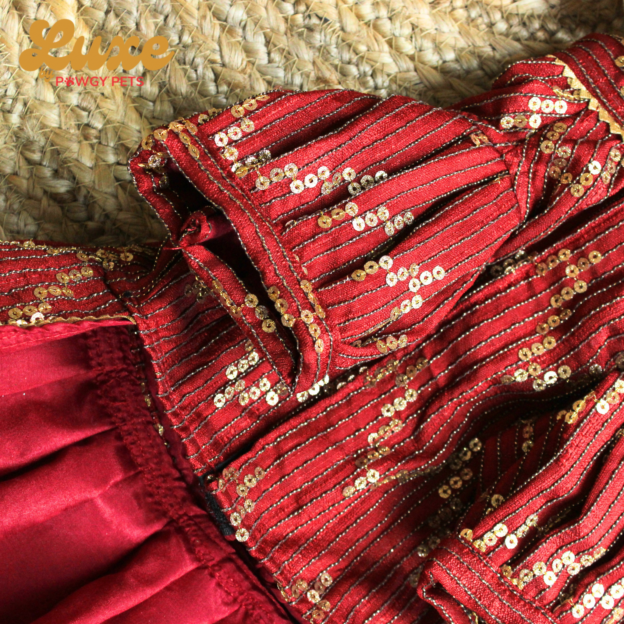 Bridal Maroon Lehenga Dress | Luxe Collection | Pawgy Pets