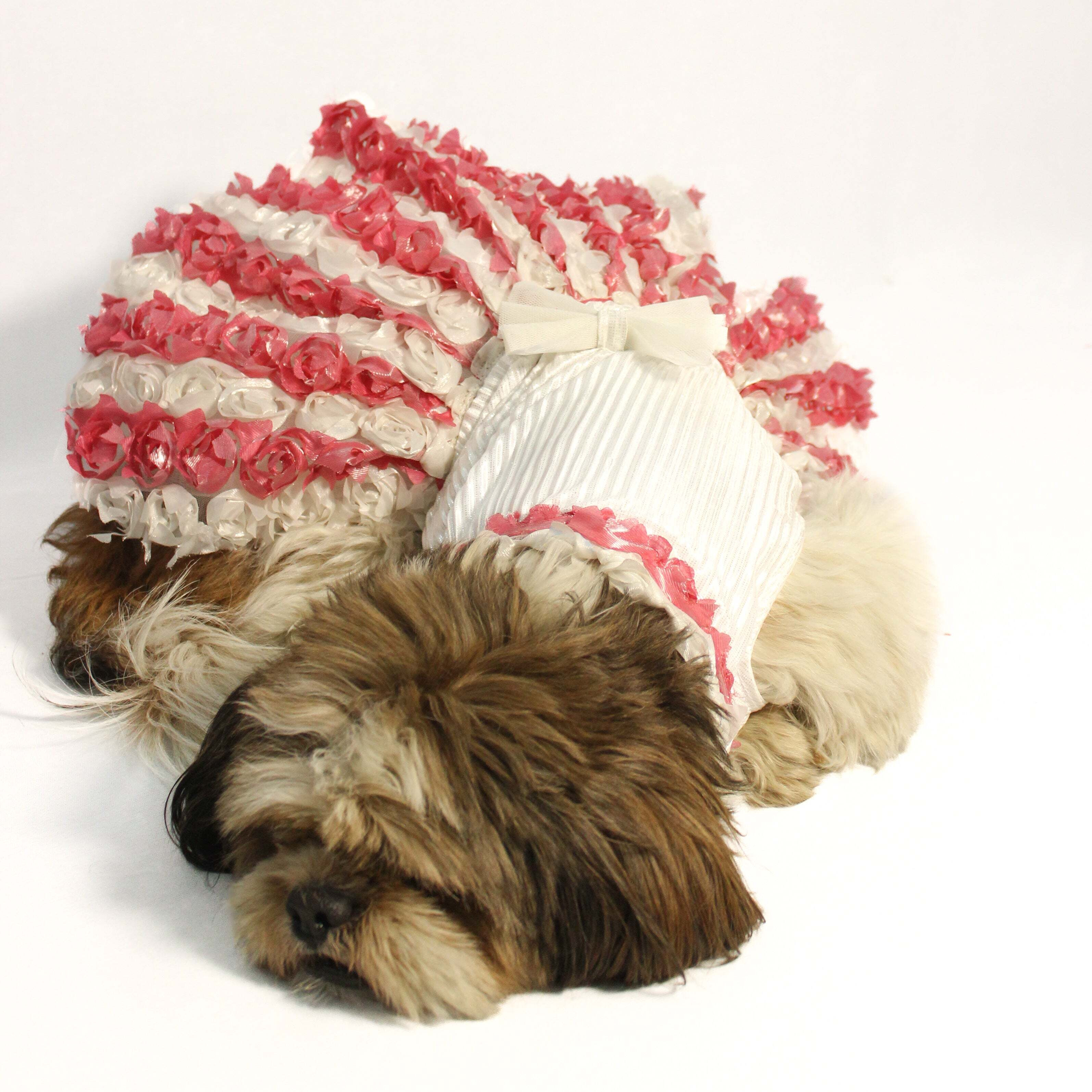 Silver Pink Floral Tutu Dress | Luxe Collection | Pawgy Pets