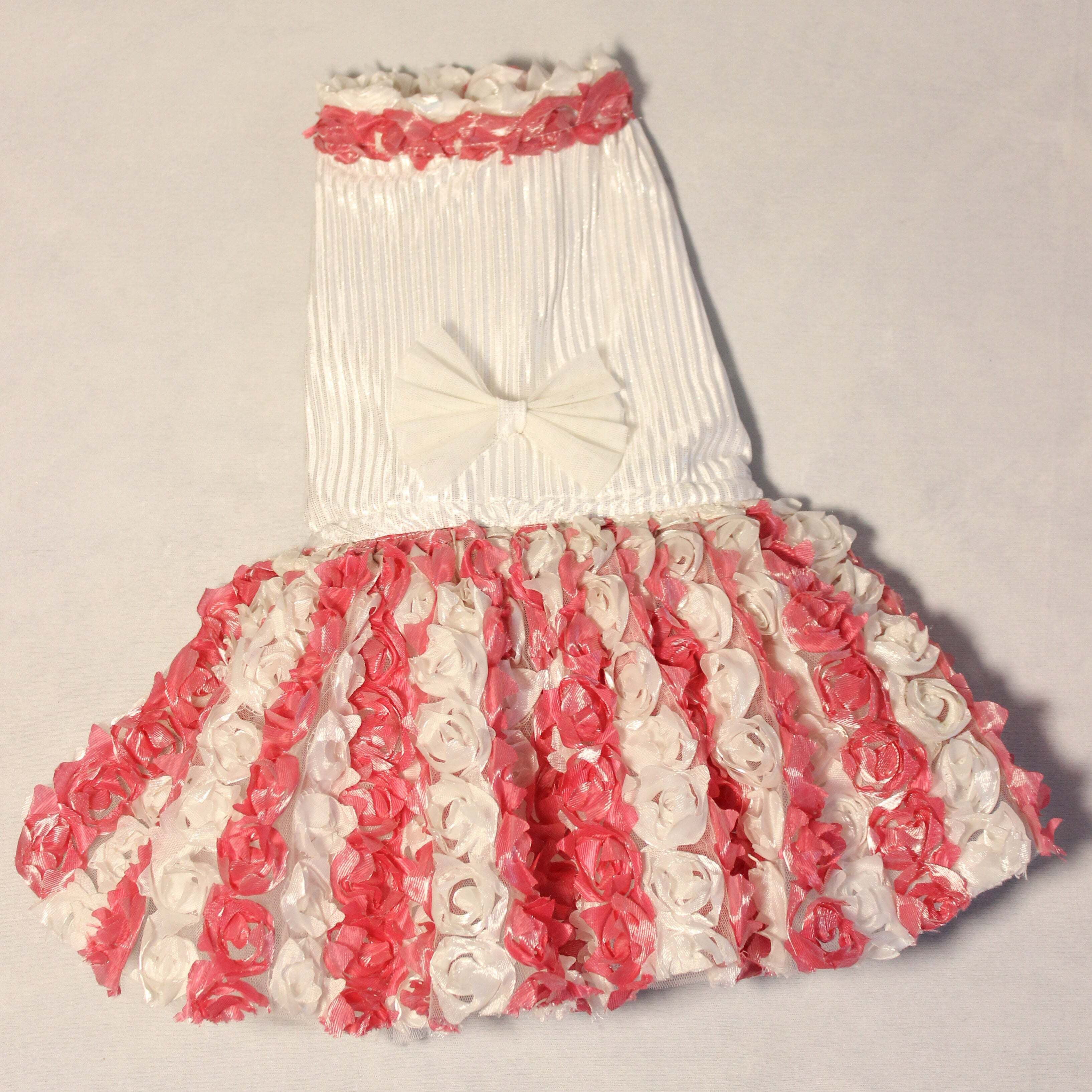 Silver Pink Floral Tutu Dress | Luxe Collection | Pawgy Pets