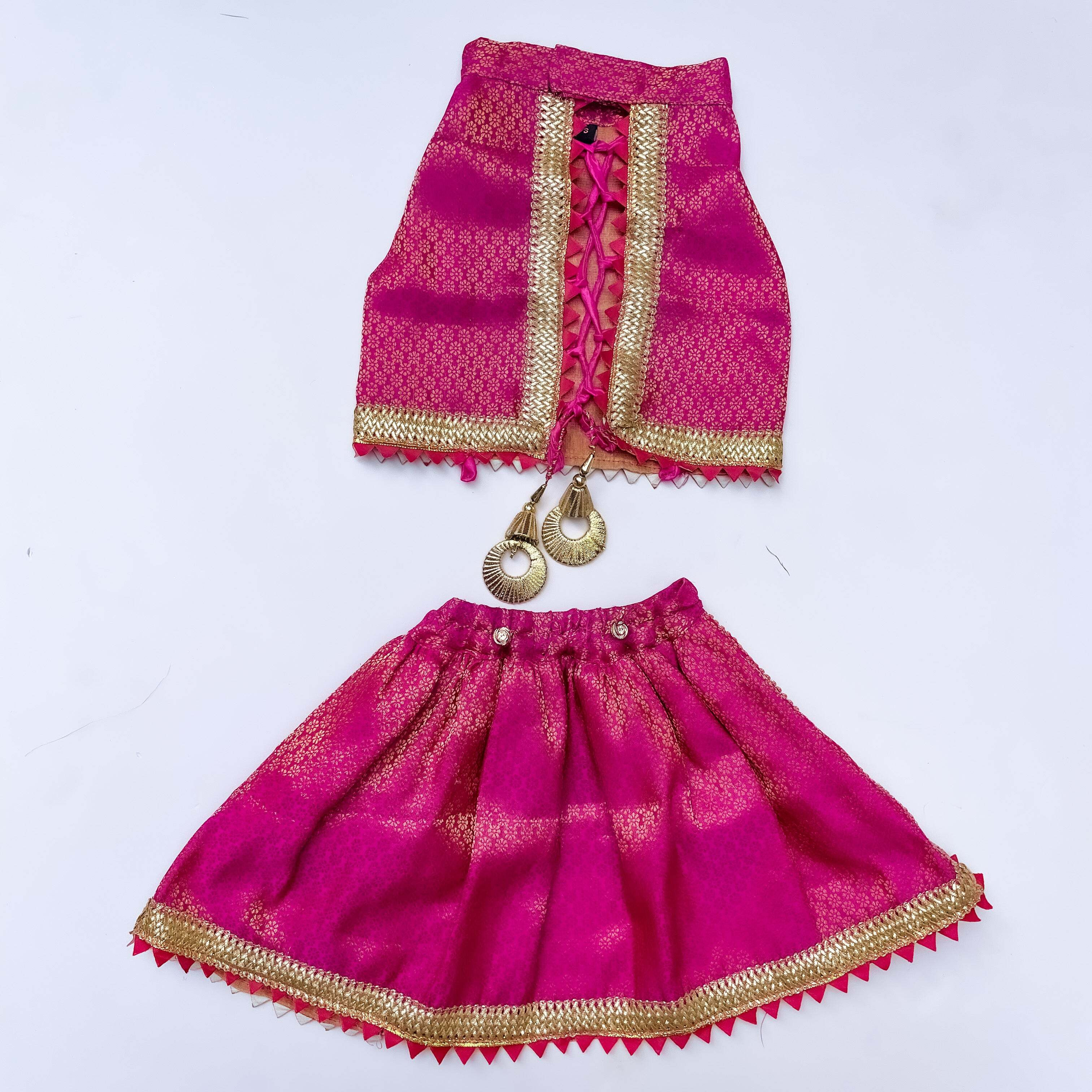 Pink Brocade Lehenga | For Dogs | Pawgy Pets