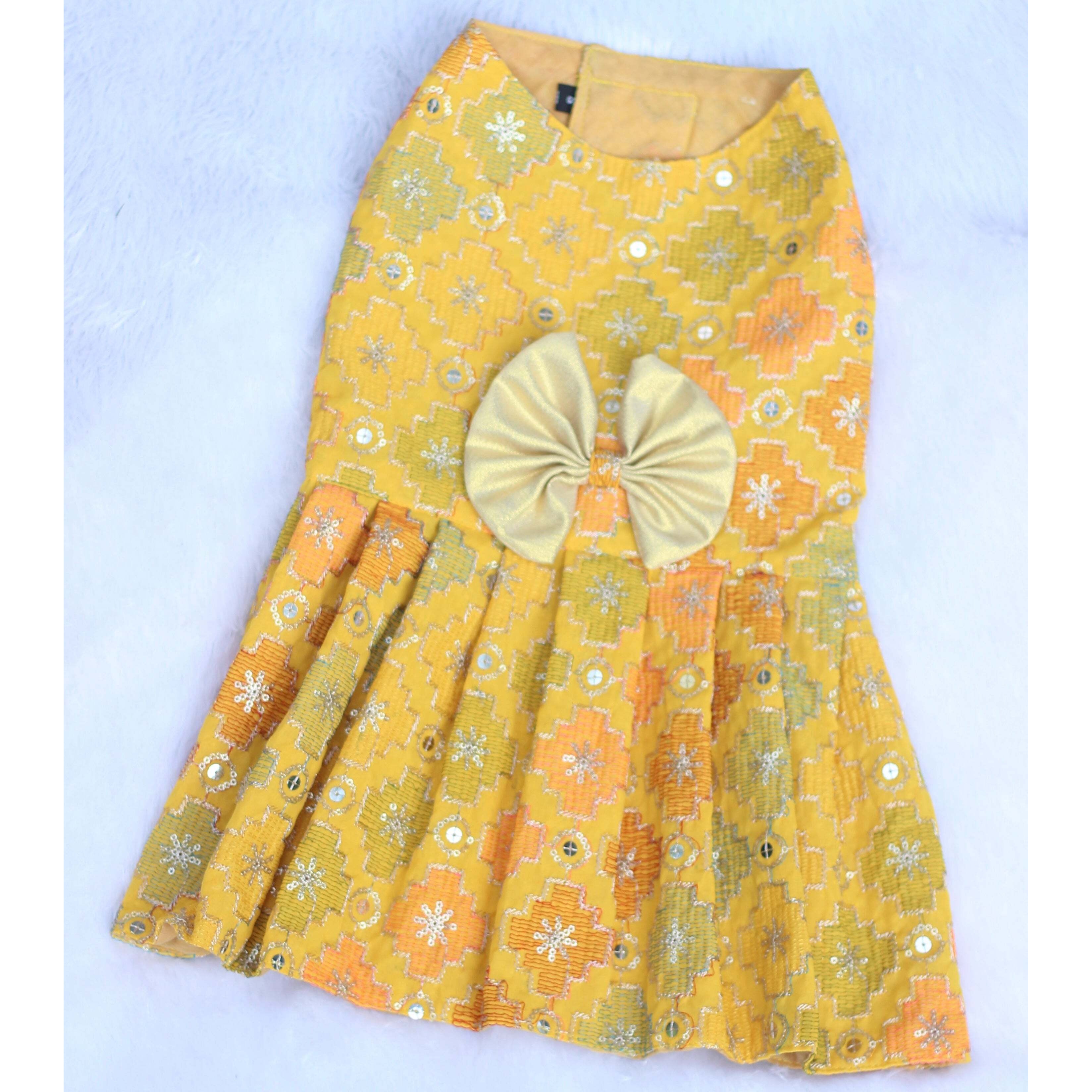 Yellow Patola Festive Dress | For Dogs | Pawgy Pets