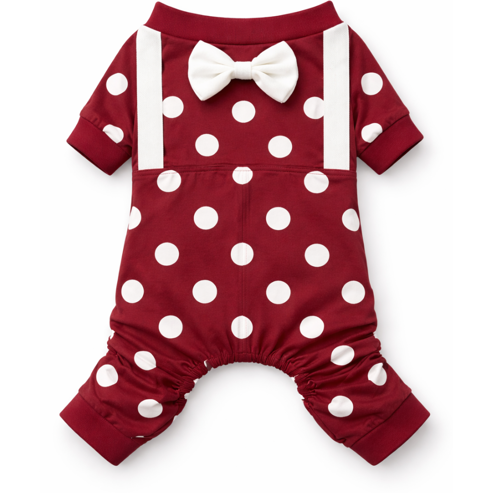 Maroon Polka Onesie | For Dogs | Pawgy Pets
