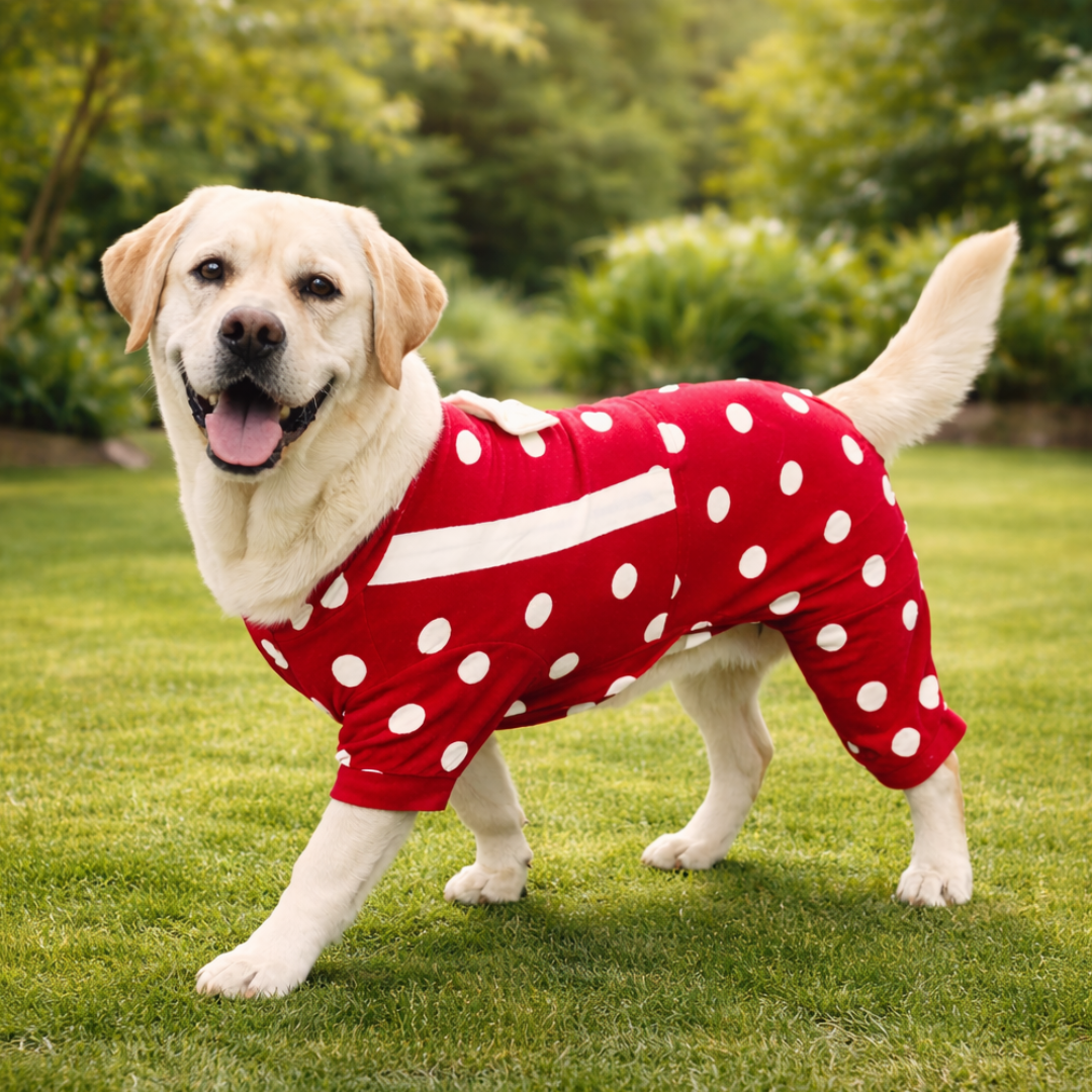 Maroon Polka Onesie | For Dogs | Pawgy Pets
