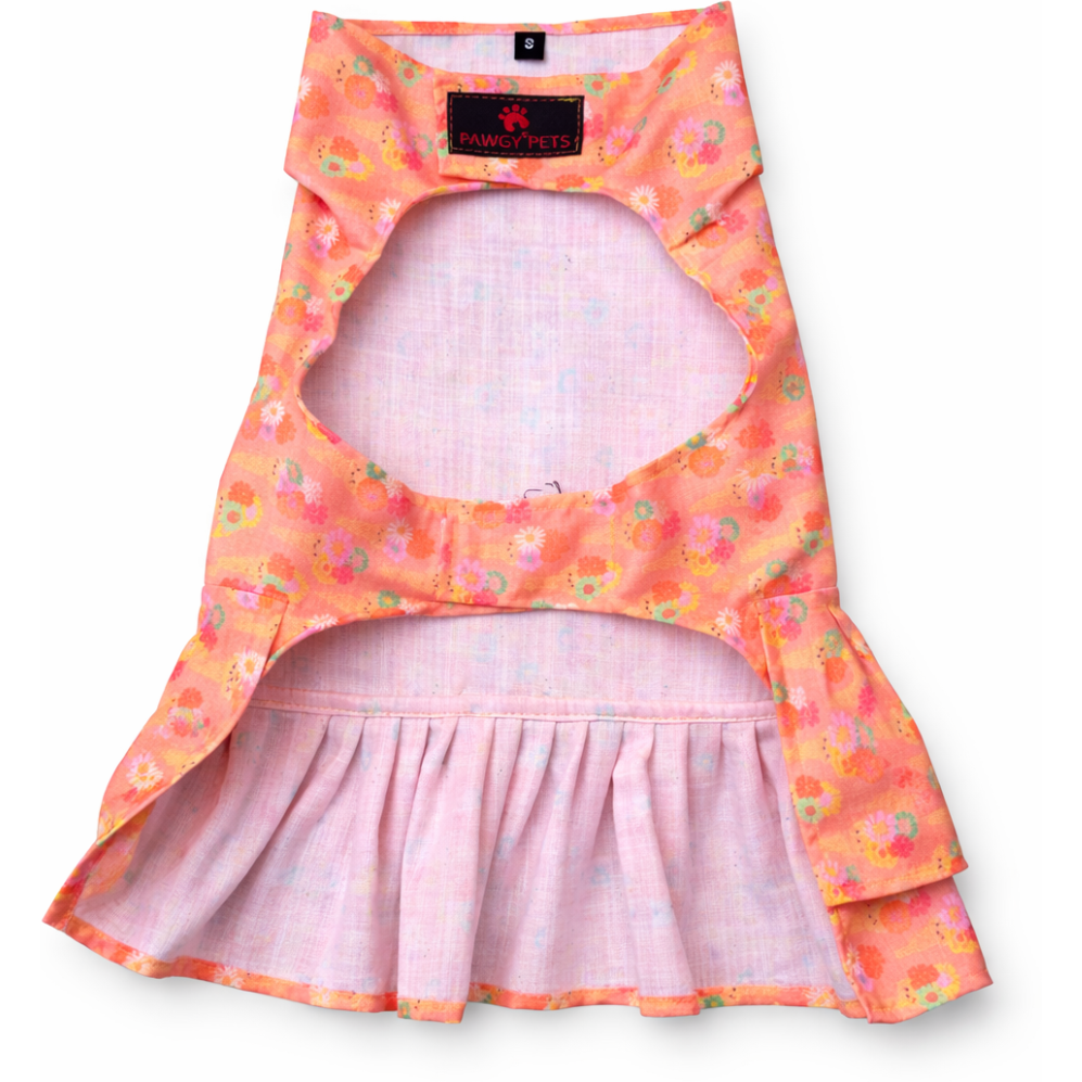 Softy Dress | Peach | For Dogs | Pawgy Pets