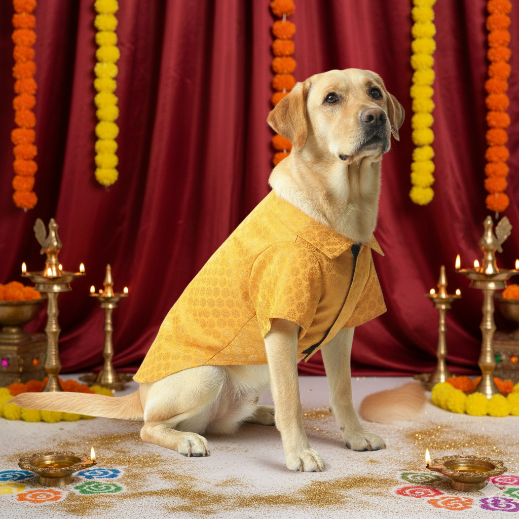 Yellow Occasion Wear Shirt | For Dogs | Pawgy Pets