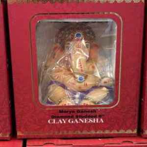 Traditional Ganesh Idol with Ornate Crown 6 Inch