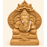 Traditional Ganesh Idol with Decorative Arch Design 8 Inch
