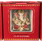 Traditional Ganesh Idol with Traditional Seated Design 6 Inch