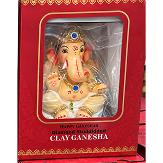 Traditional Ganesh Idol with Detailed Crown 6 Inch