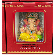 Traditional Eco Friendly Ganesh Idol with Decorative Crown 6 Inch