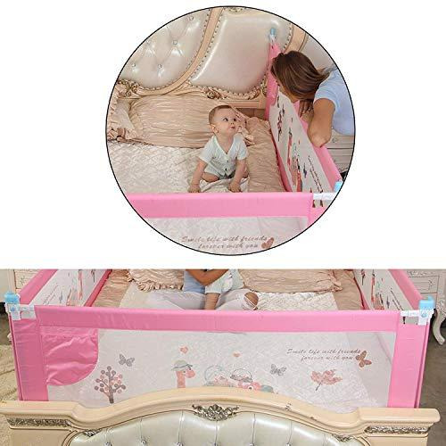 Safe-O-Kid- (Pack of 2) Safest Bed Rails Extra Large (6x2.5 ft/183x78 CM)- Dark Pink With FREE 30 Days Mosquito Safety Pack (SEASONAL OFFER)-Extra Thick, ABS (Best Material), 8 Adjustable Points,One Hand Operated, Washable, Easy to Install (Size Pack of 2)