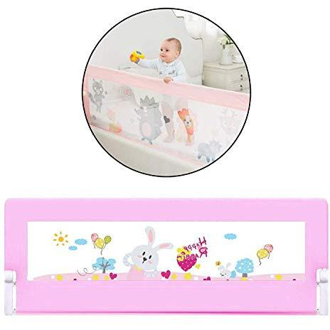 Safe-O-Kid One Hand Operated, 8 Adjustable Points, Washable, Foldable, Adjustable Height, Easy to Install, Extra Thick, ABS Safest Bed Rails (Beige, Extra Large/6x2.5 ft) (Size Pack of 1)