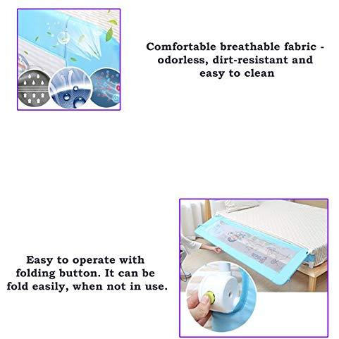 Safe-O-Kid- Pack of 3 - Safest Bed Rails Extra Large (6x2.5 ft/ 183x78 CM) with 30 Days Mosquito Safety Pack (SEASONAL OFFER)- Extra Thick, ABS (Best Material ) One Hand Operated, Washable, 8 Adjustable Points Foldable, Adjustable Height, Easy to Install (Size Pack of 3)