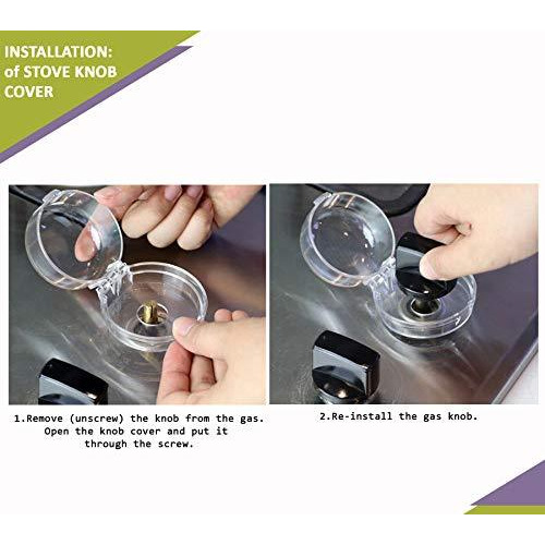 Safe-O-Kid- Pack of 4 Fire Safety- Gas Stove Knob Covers/Guards, Indoor Baby Safety (Size Pack of 4)