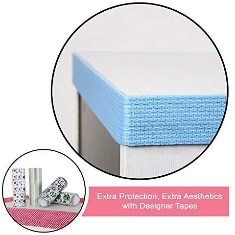 Safe-O-Kid - Pack of 4 - Unique Easy to Use 2 mtr Long Patterned Edge Guard Rolls - Blue (Size Pack of 4)