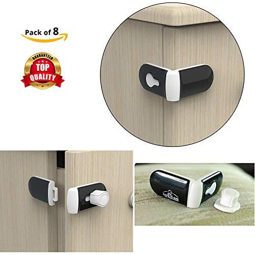 Safe-O-Kid - Pack of 8 - Magical Magnetic Multi-Functional Lock, Multi-Purpose Lock, Dual Color Drawer/Cabinet Child Safety Lock (Size Pack of 8)
