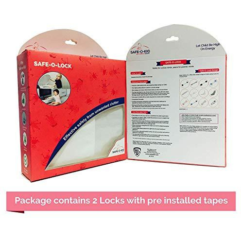Safe-O-Kid Small Multipurpose Lock - Pack Of 2 Dual Color 2-Side Open