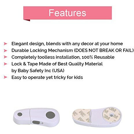 Safe-O-Kid - Pack of 16 - High Quality, Durable, Elegant Child Safety Cabinet Lock - Grey (Size Pack of 16)