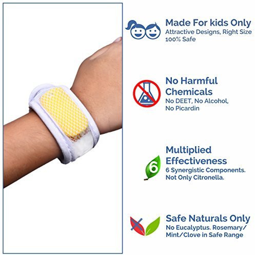 Safe-O-Kid - Mosquito Repellent Multi Year Reusable Band with 2 Refills and 6 Anti Mosquito Patches- Highly Effective Bands (Size Pack of 1)