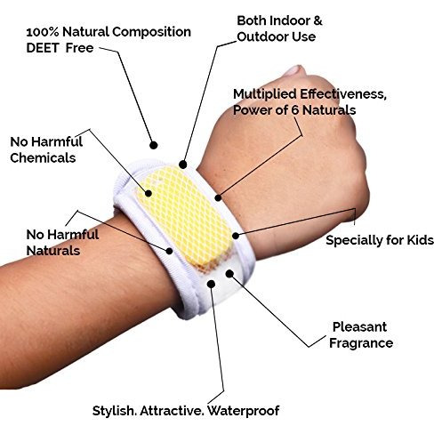 Safe-O-Kid - Mosquito Repellent Multi Year Reusable Band with 2 Refills and 6 Anti Mosquito Patches- Highly Effective Bands (Size Pack of 1)