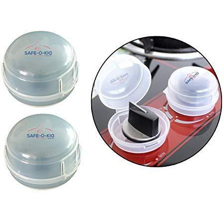 Safe-O-Kid 2 Gas Stove Knob Covers/Guards, Indoor Baby Safety, Translucent, Pack of 2 (Size Pack of 2)