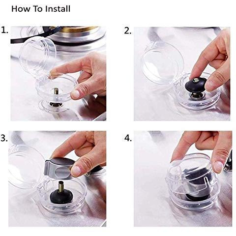 Safe-O-Kid 2 Gas Stove Knob Covers/Guards, Indoor Baby Safety, Translucent, Pack of 2 (Size Pack of 2)