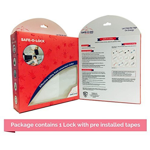 Safe-O-Kid - Pack of 1 - Extra Flexible Fabric, One Side Open Long Multi-Purpose Child Safety Lock - White (Size Pack of 1)