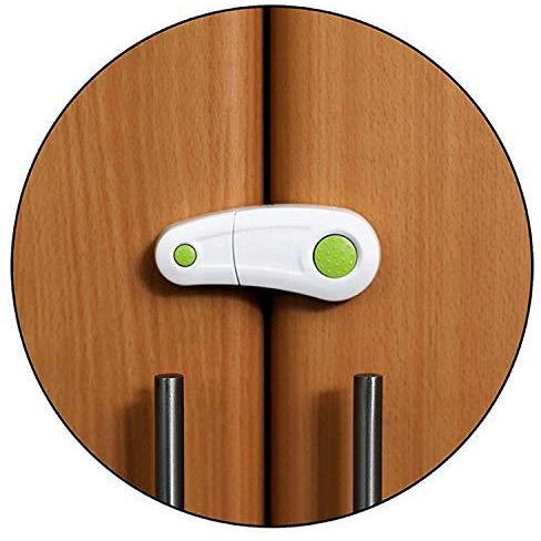 Safe-O-Kid Pack of 2 - Finger Injury Safety-Durable Elegant Child Safety Cabinet Lock -Green (Size Pack of 2)