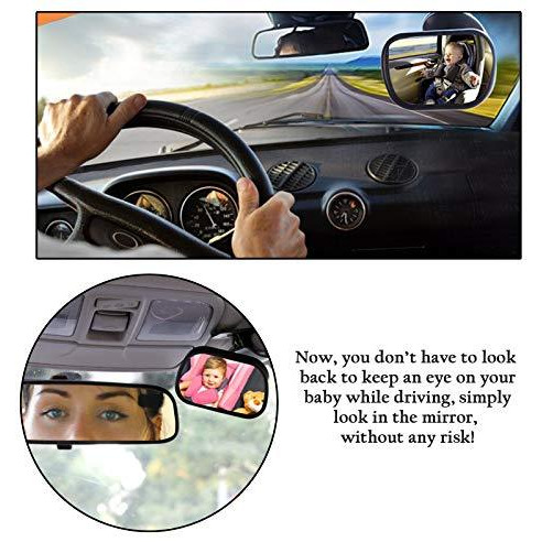 Safe-O-Kid 360 Degree Rear View Mirror (Black, Small) (Size Pack of 1)