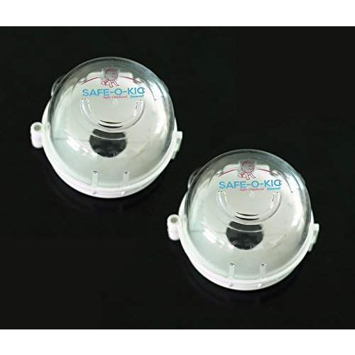 Safe-O-Kid 2 Gas Stove Knob Covers/Guards, Indoor Baby Safety, Transparent, Pack of 2 (Size Pack of 2)