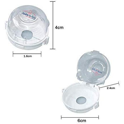 Safe-O-Kid 2 Gas Stove Knob Covers/Guards, Indoor Baby Safety, Transparent, Pack of 2 (Size Pack of 2)