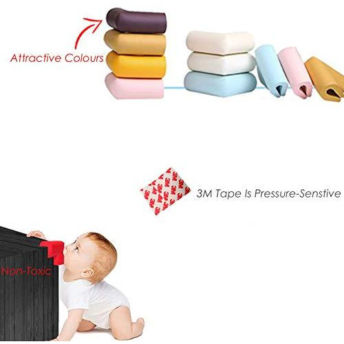 Safe-O-Kid 8 Corner Guards/Cushions, U-Shaped, Large Size - Extra Thick, Pack of 8, Cream (Size Pack of 8)