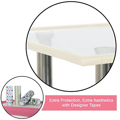 Safe-O-Kid - Unique High Density L-Shaped 2 mtr Long Mini 2 Edge Guards with 8 Corner Cushions - Cream (Size Pack of 4)