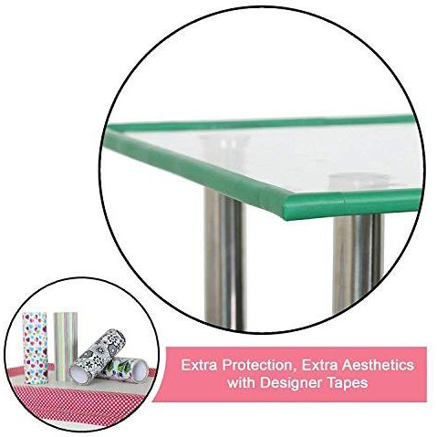 Safe-O-Kid - Pack of 4-Unique High Density L-Shaped 2 mtr Long Mini Edge Guard with 16 Corner Cushions - Green (Size Pack of 4)